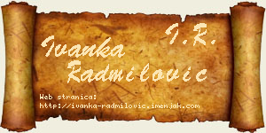 Ivanka Radmilović vizit kartica